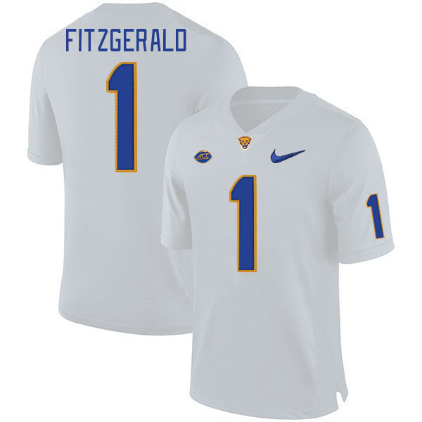 Pitt Panthers #1 Larry Fitzgerald College Football Jerseys Stitched Sale-White